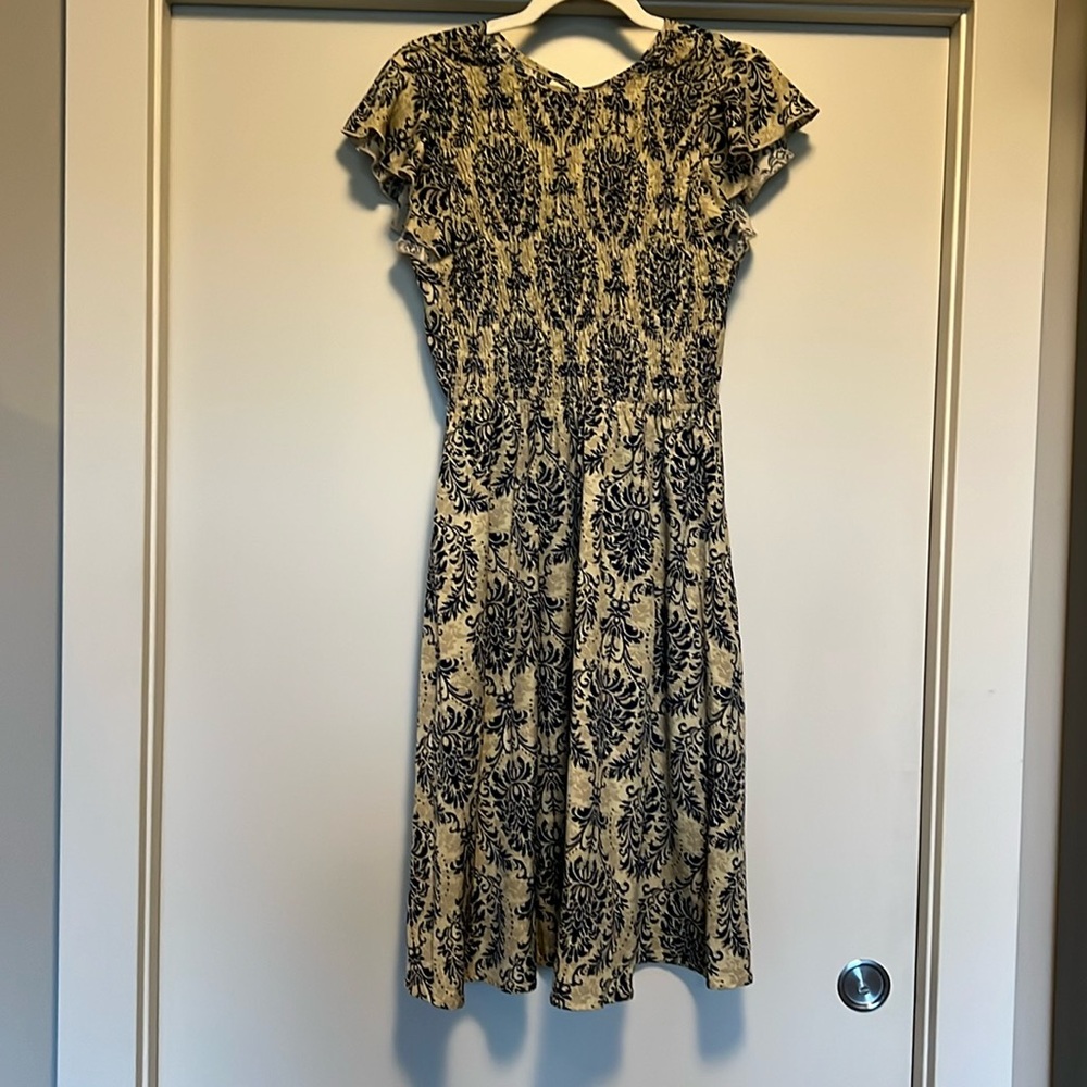 Open back floral fit and flare dress